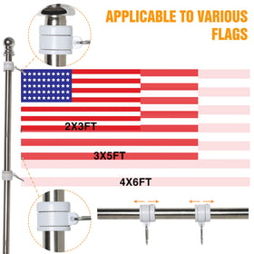 NELXINJO flag pole showing 360-degree rotating rings for smooth flight.