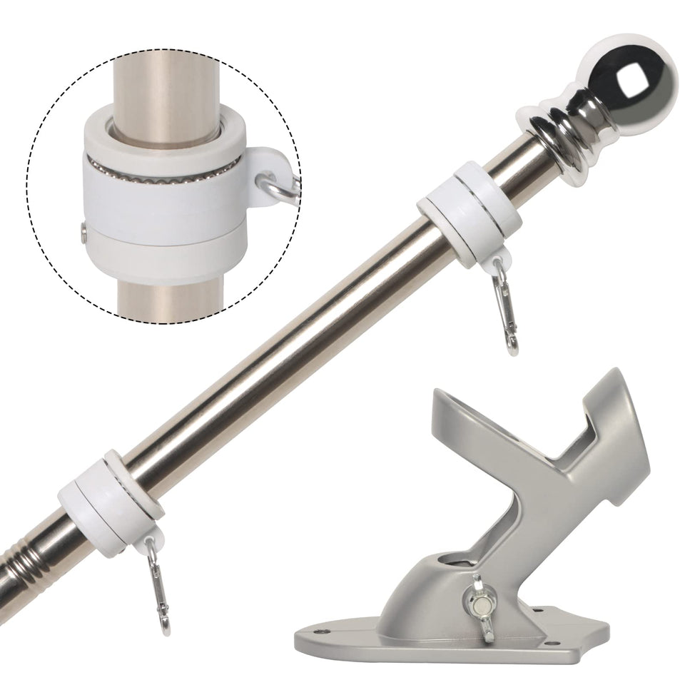 NELXINJO flag pole kit in stainless steel for a durable 6ft outdoor mount