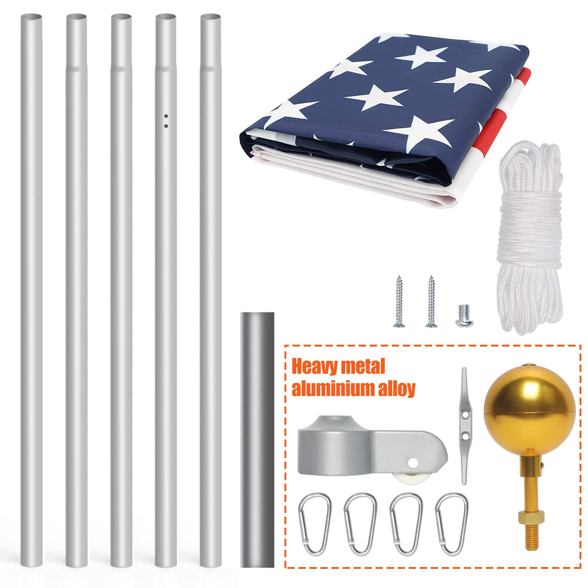 NELXINJO flagpole gold top ornament adds classic curb appeal