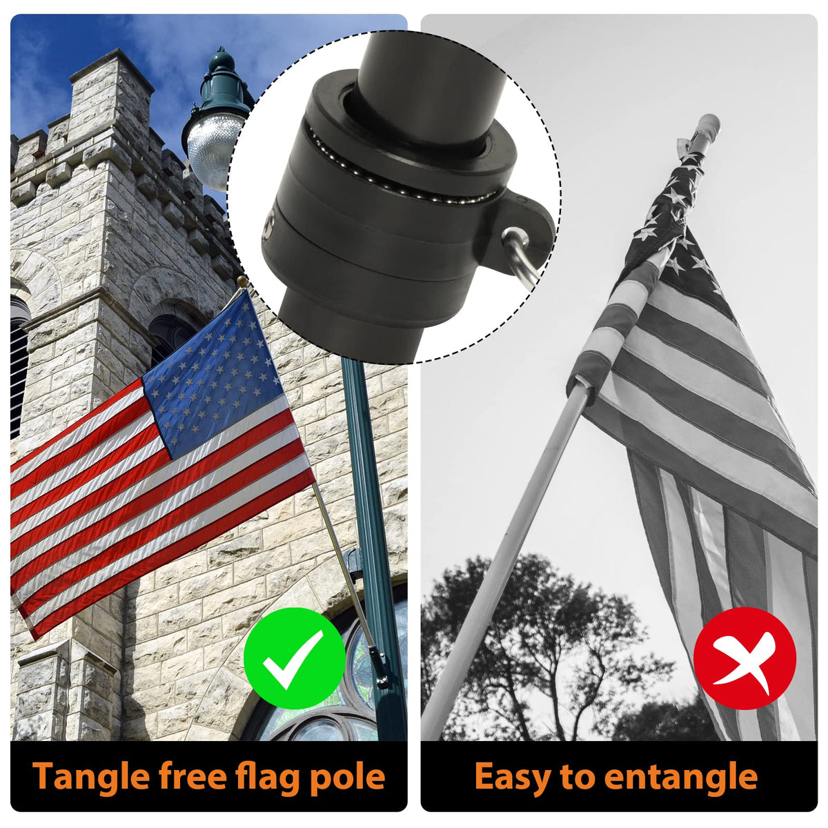 NELXINJO installation-friendly flag pole—easy splice assembly for quick setup.