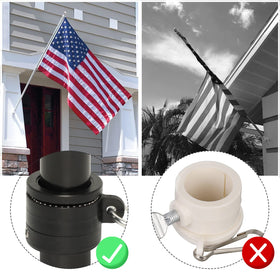 NELXINJO tangle-free rings keep flags unfurled in windy conditions.