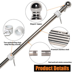 NELXINJO weather-resistant stainless steel pole endures rain and sun