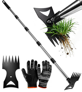 Nelyeqwo weed puller 71in stand-up length enables comfortable, back-friendly weeding.
