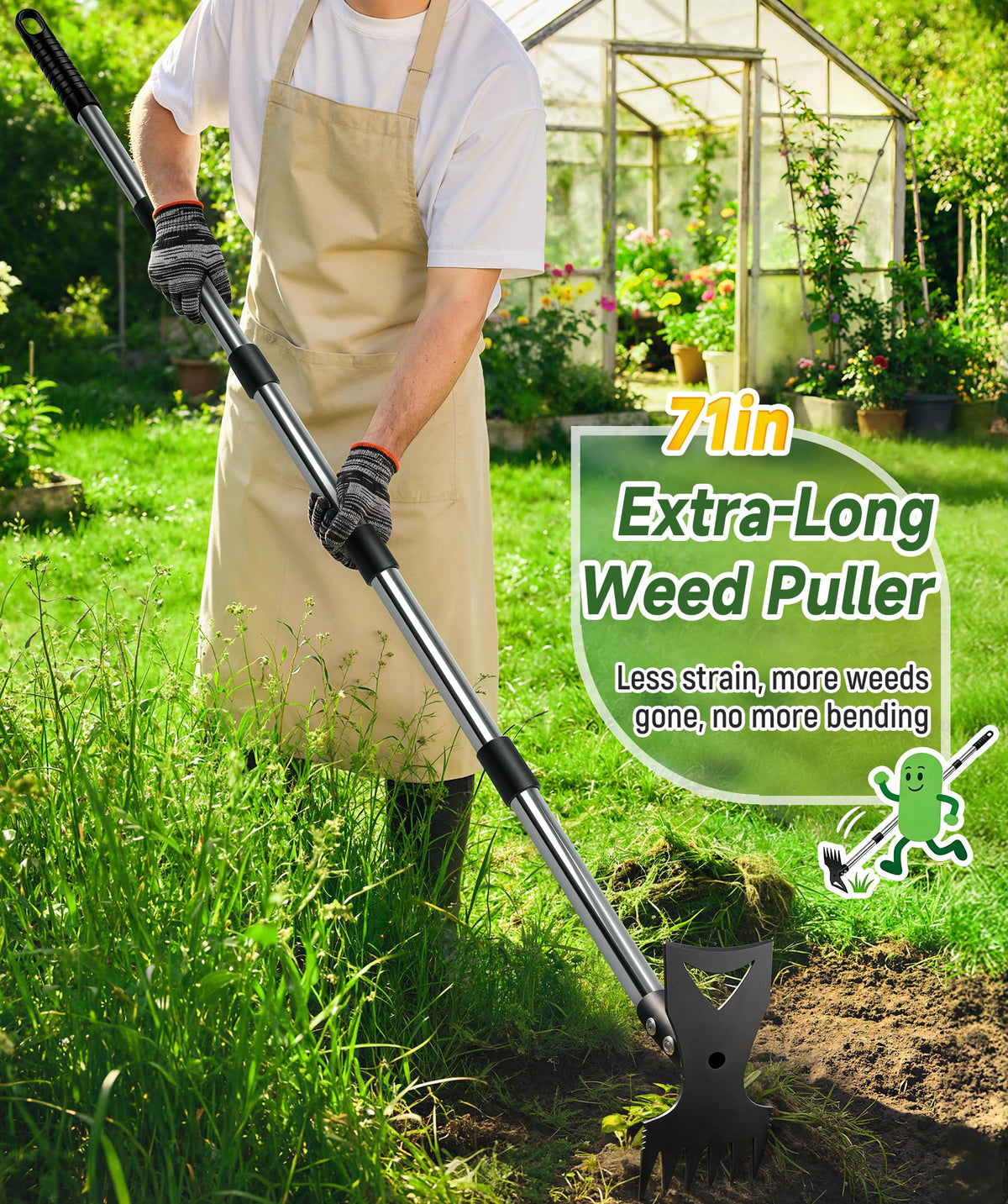 Nelyeqwo stainless-steel handle offers durability and easy cleaning after use.