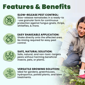 The Environmental Factor NemaKnights shake-on direct application for quick pest control.