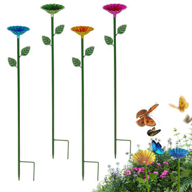 Nenkarn flower-shaped bee watering station red attracts pollinators and brightens garden spaces.