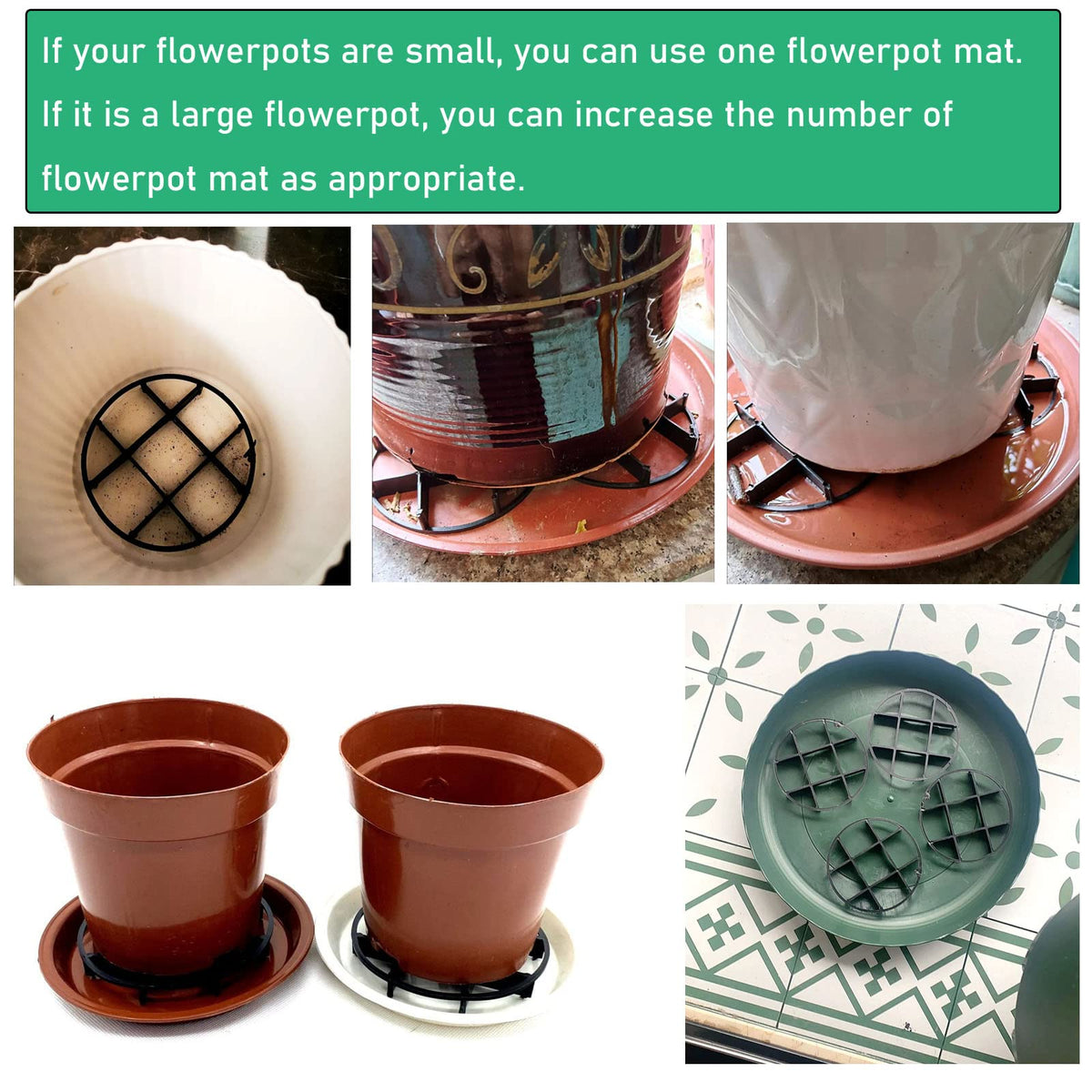 NentMent flowerpot-bottom-drainer feet promote drainage and root health.