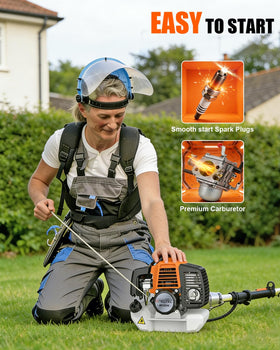 NEO-TEC 15-inch cutting width covers more ground for faster trimming.