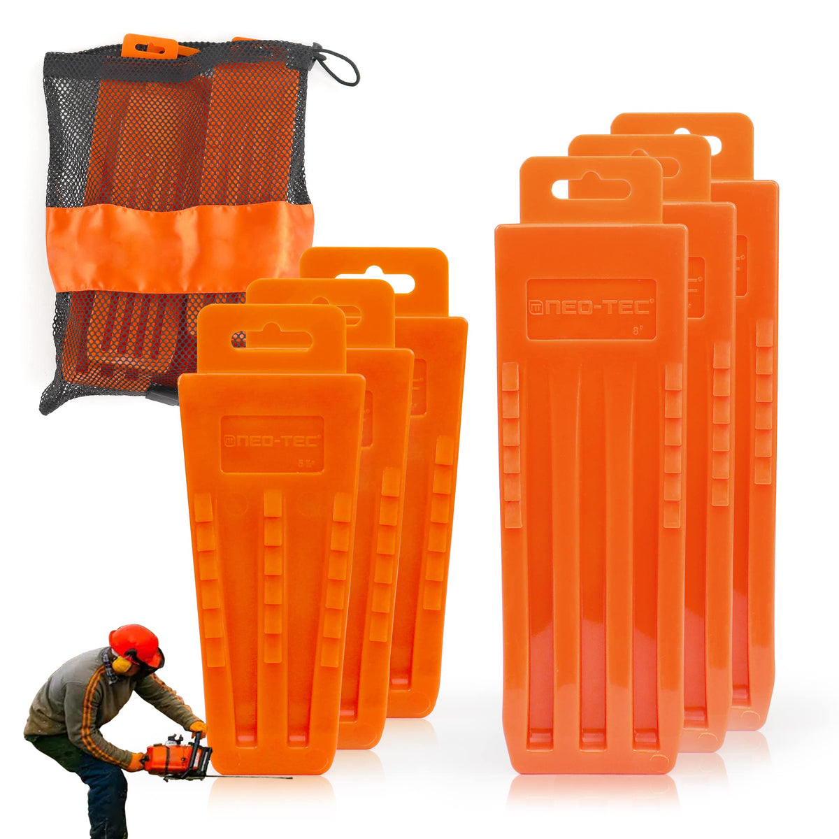 NEO-TEC 6-pack tree wedges in durable PA6 for steady felling