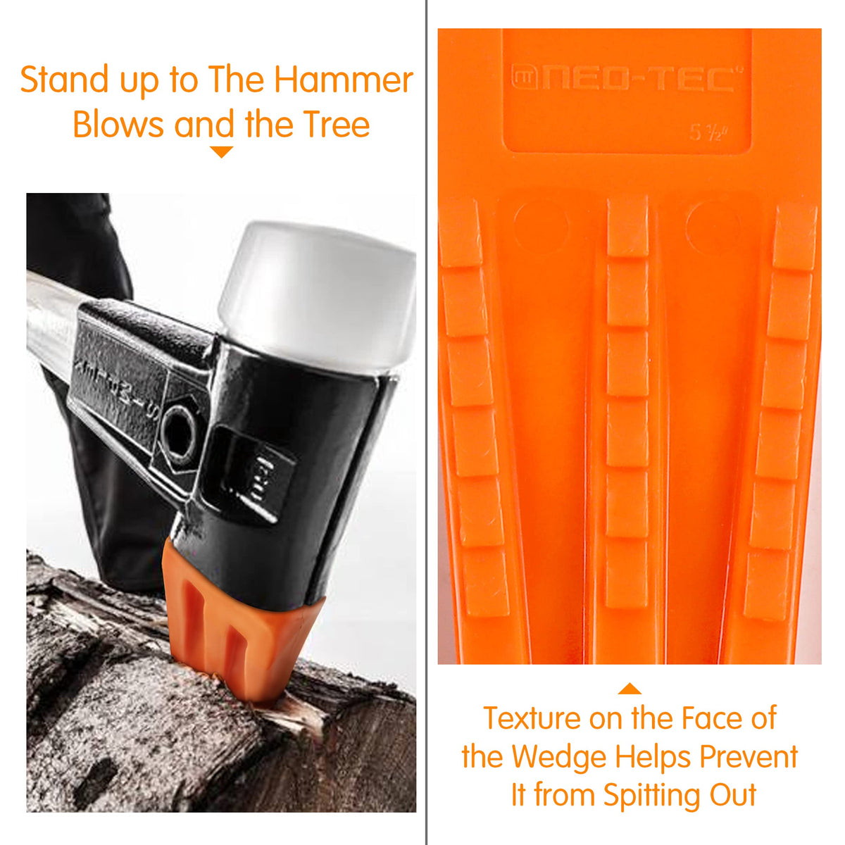 NEO-TEC wedges used with chainsaw for safety and direction control