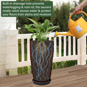 Neoaider fiery red tall planter indoor layout for stylish living spaces