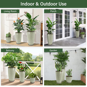 Neoaider balance planter lightweight ceramic-look alternative for easy repositioning.