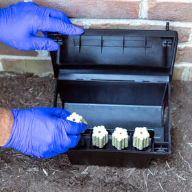 Neogen 000550 side view with dual openings for easy rodent access.