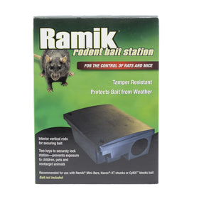 Tamper-resistant lock on Neogen 000550 rodent bait station.
