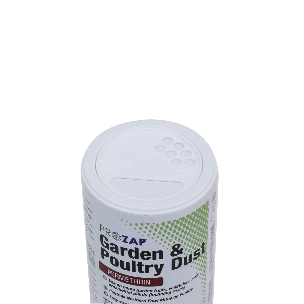 Neogen Prozap Garden & Poultry Dust applied to crops for insect control.