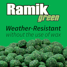 Neogen Ramik Green pellets designed for outdoor weather resistance against rats and mice.