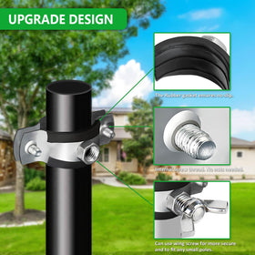 Neokisa heavy-duty bracket holds baffles firmly on shepherds hooks and poles.