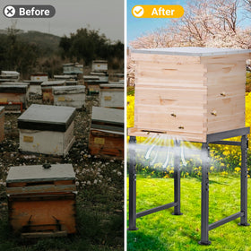 Neorexon hive stand assembly with included hardware.