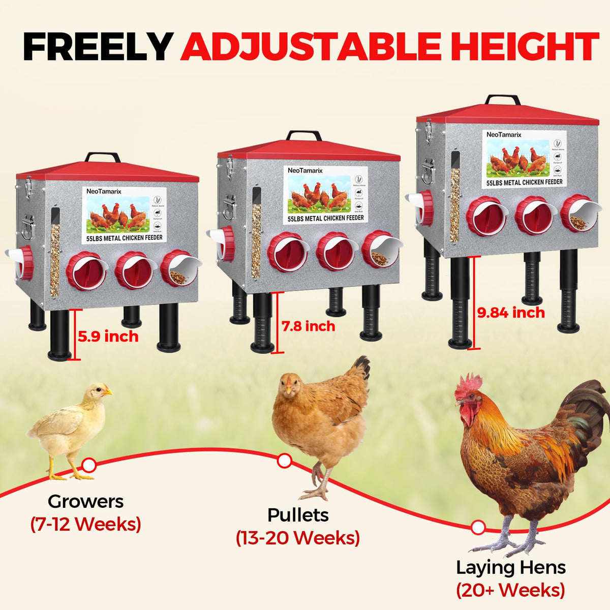 NeoTamarix rust-proof aluminum body stands up to outdoor weather