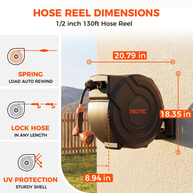 NEOTEC slow return system detail highlights safer rewinding and smooth retraction