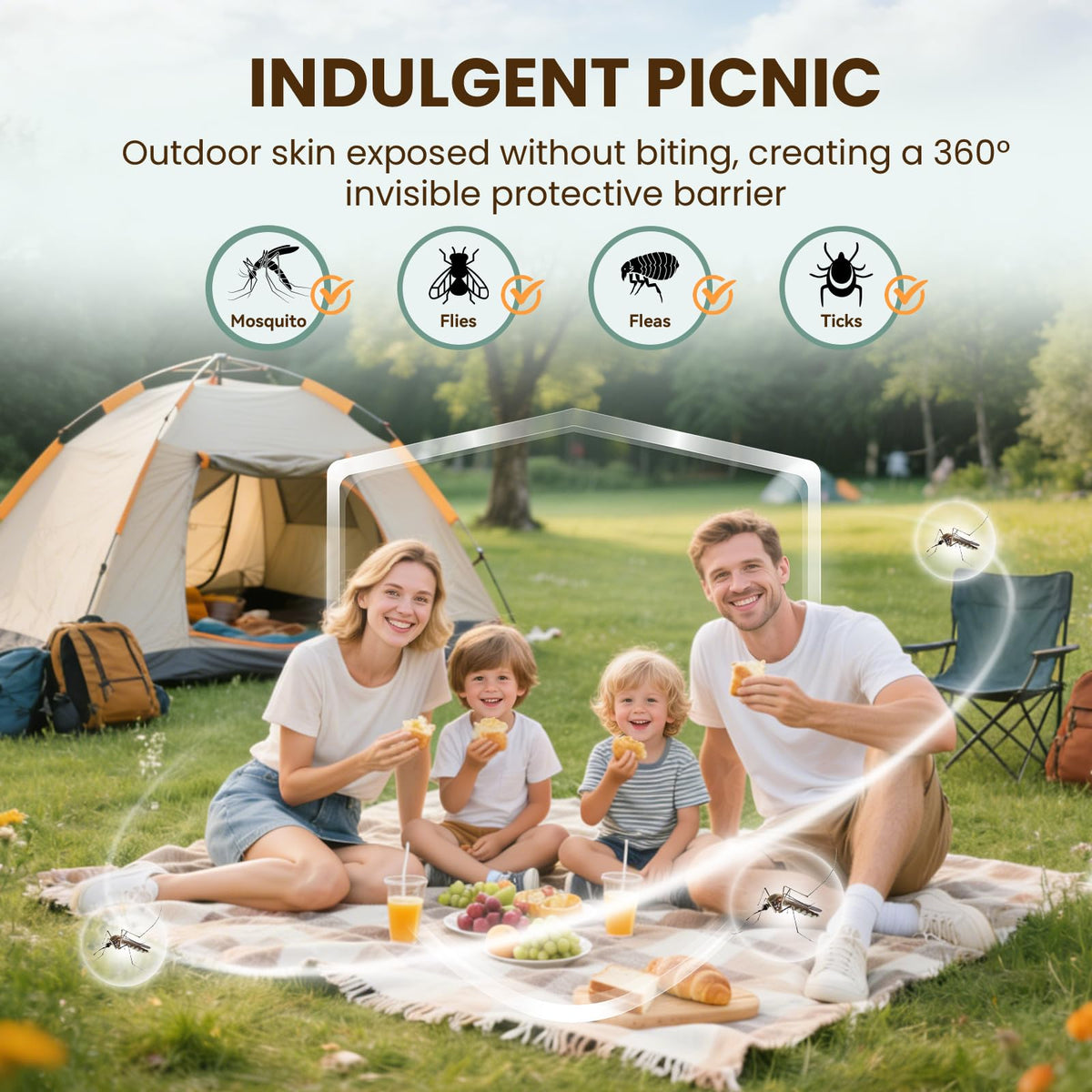 NeoVueAxis camping pouch keeps insects at bay during outdoor adventures.