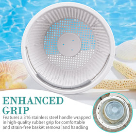 Neowah skimmer basket compatible with Pentair U-3 and Hayward SPX1070E.