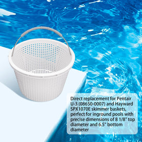 Neowah durable plastic basket withstands pool debris.