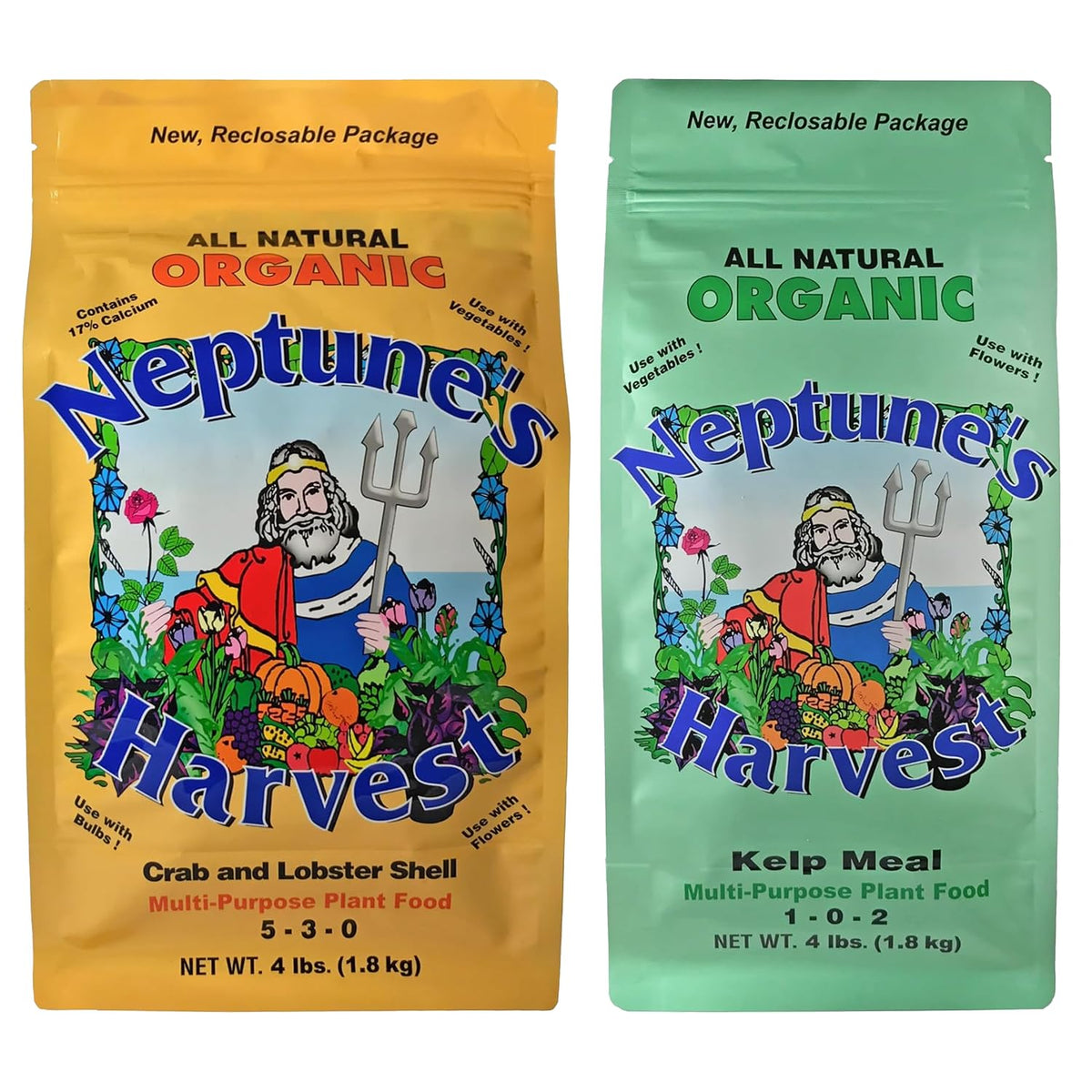 Neptune's Harvest Crab & Lobster Shell Plant Food 5-3-0 boosts soil nutrients for thriving plants