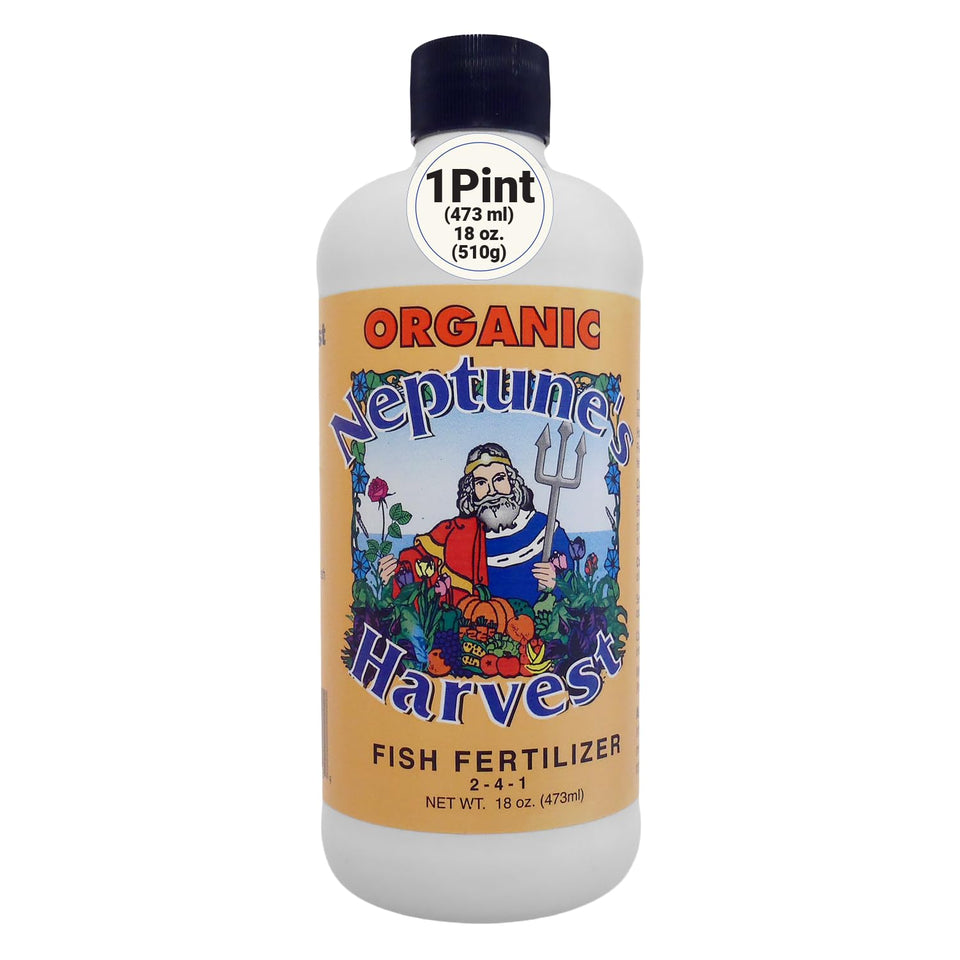 Neptune's Harvest Fish Fertilizer bottle pour for indoor and outdoor use