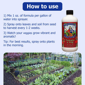 Neptune's Harvest bottle with measurement marks to demonstrate easy dosing