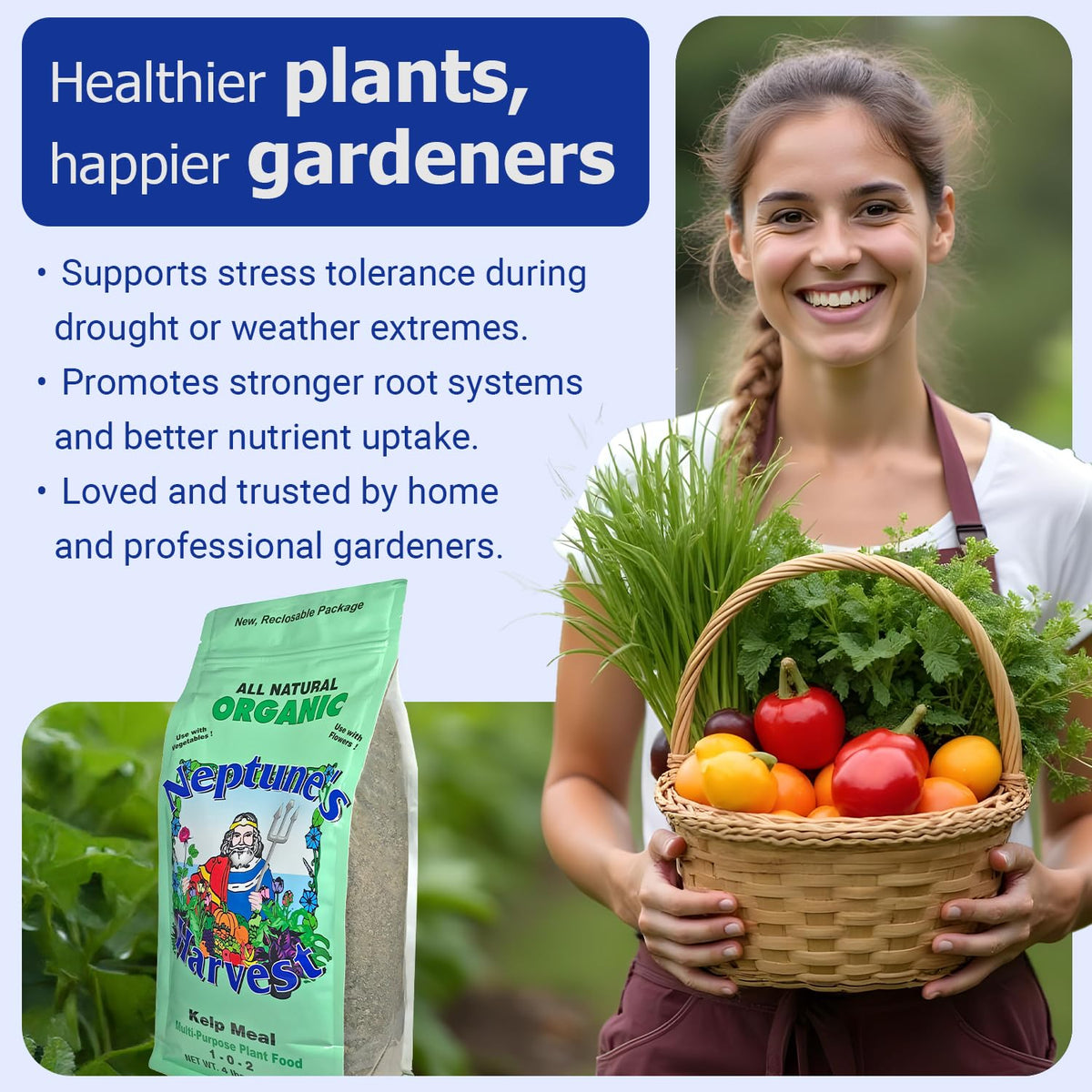 Soil moisture retention improvement with Neptune's Harvest product