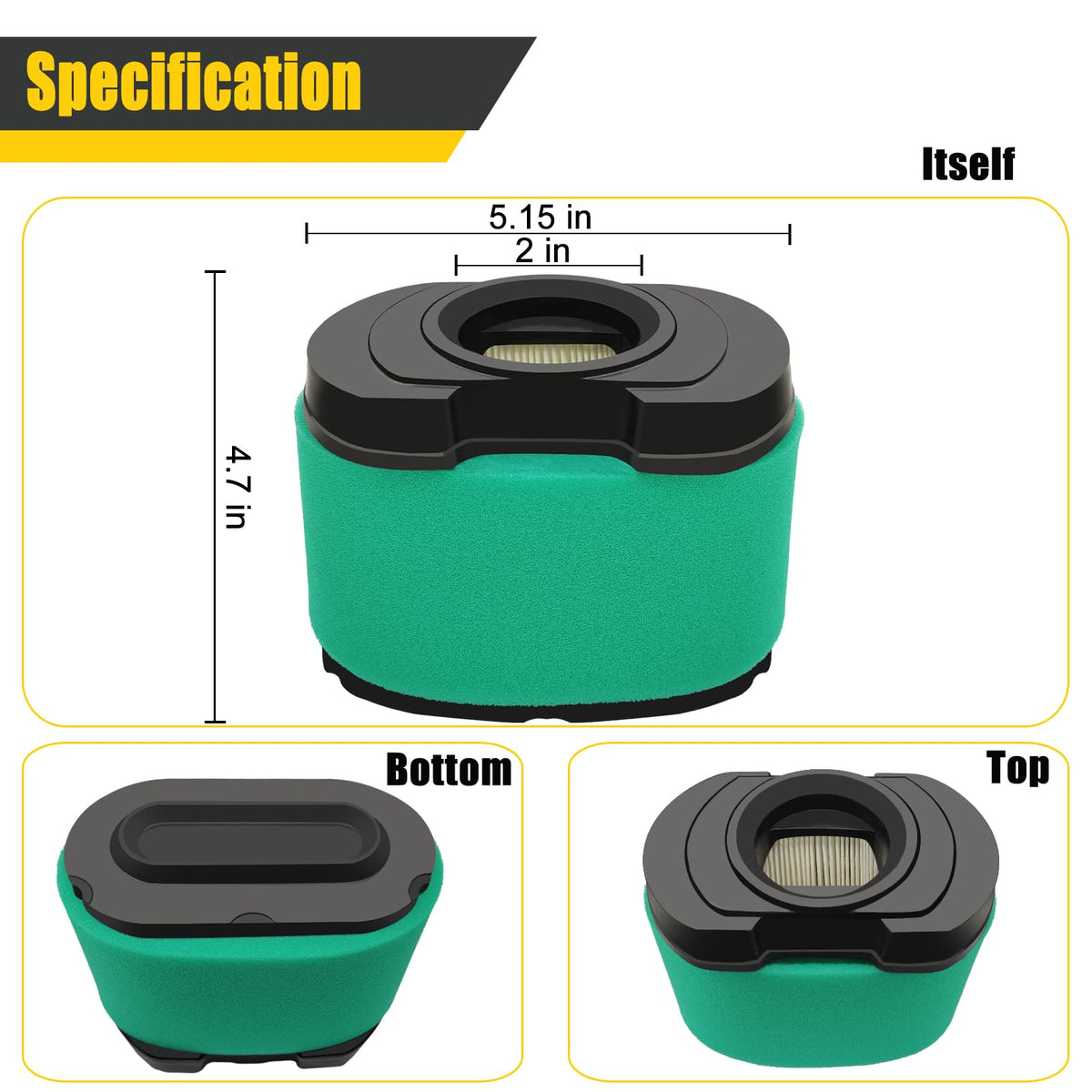 Nerans air-filter cartridge packaging label showing compatibility and parts included