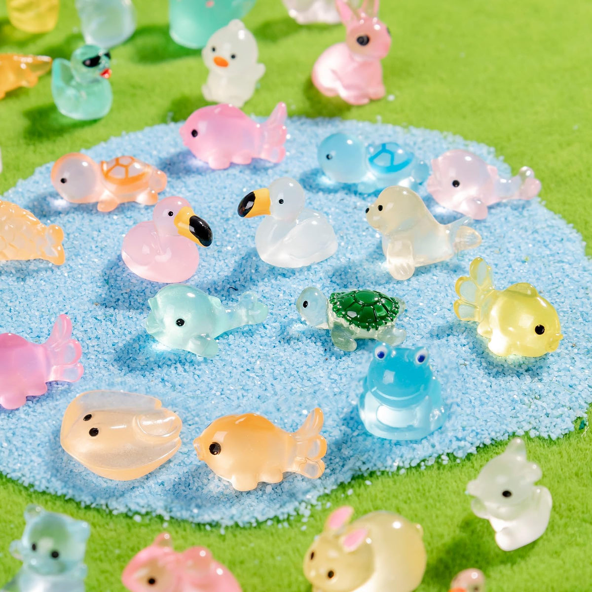 Nerfcareani glow mini frog adds luminous detail to gardens and aquariums