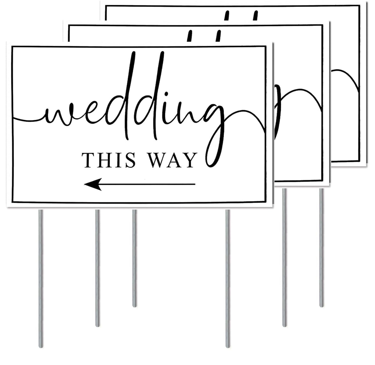 Nerjan wedding direction arrow sign double-sided for clear guidance from both directions
