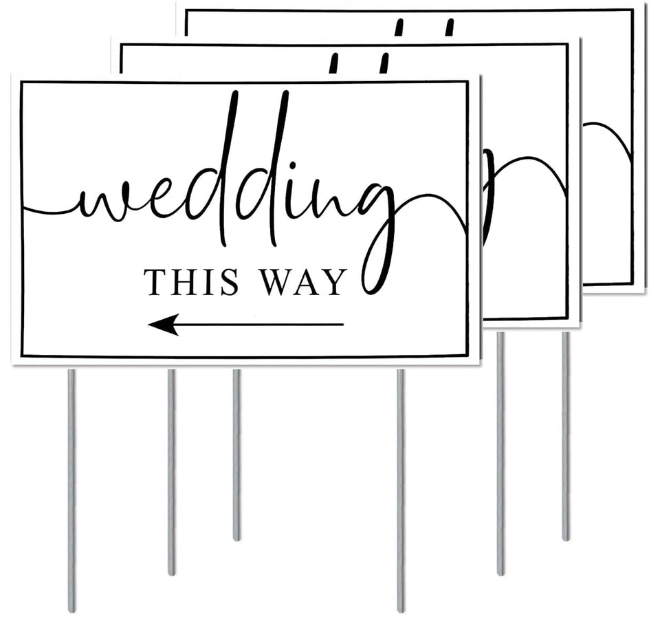 Nerjan wedding direction arrow sign double-sided for clear guidance from both directions