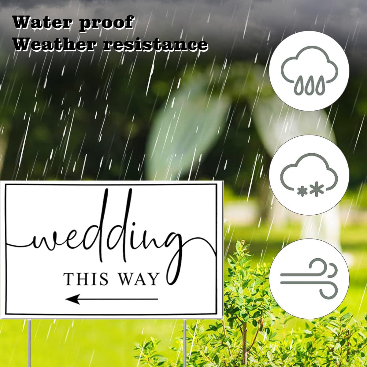 Nerjan indoor outdoor arrow signs for versatile wedding use