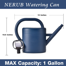 NERUB Watering Can comfortable handle blue provides balanced pouring for extended sessions.