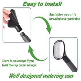 NERUB grey one-piece watering can construction reduces leaks