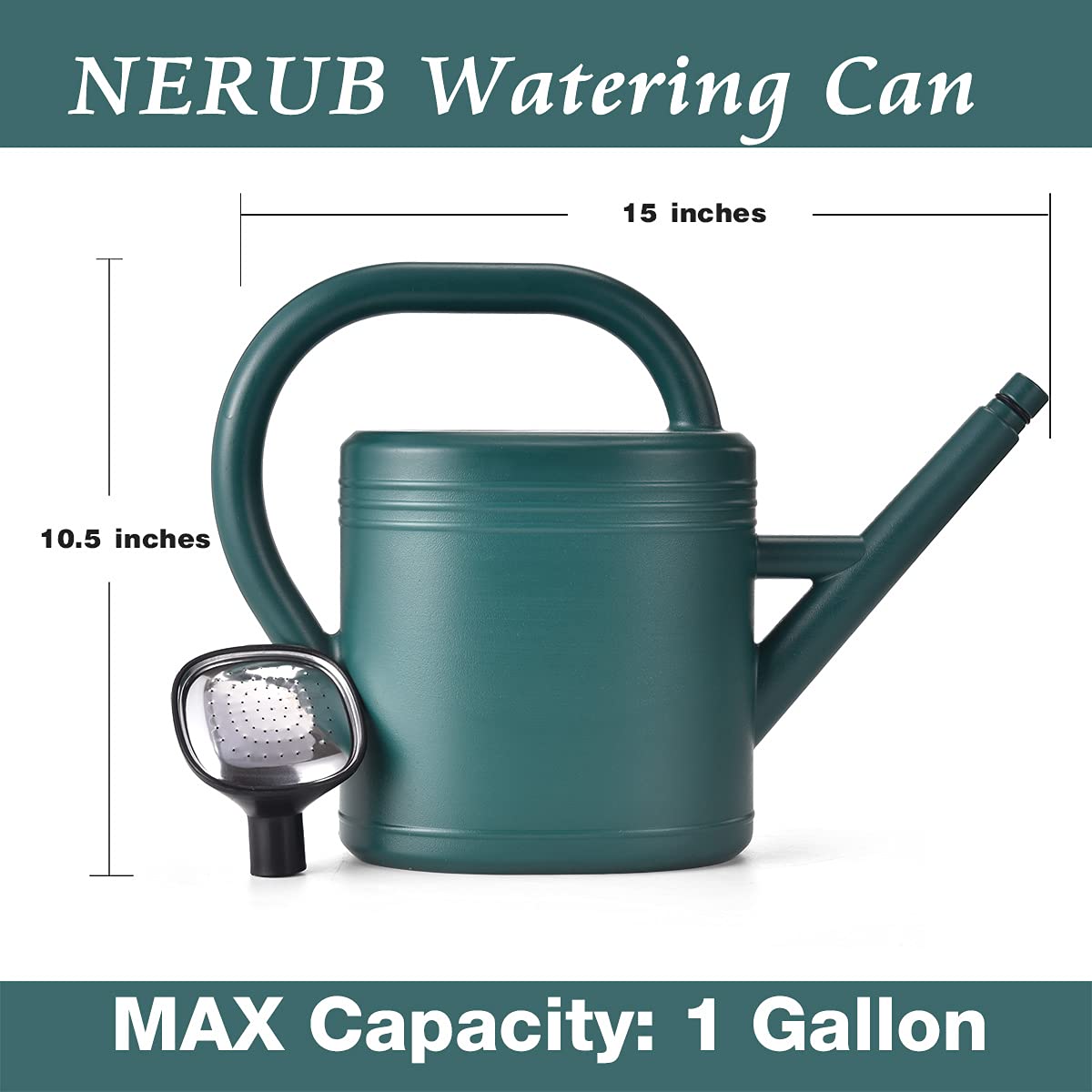 NERUB 1-gallon watering can ideal for patio plant care.