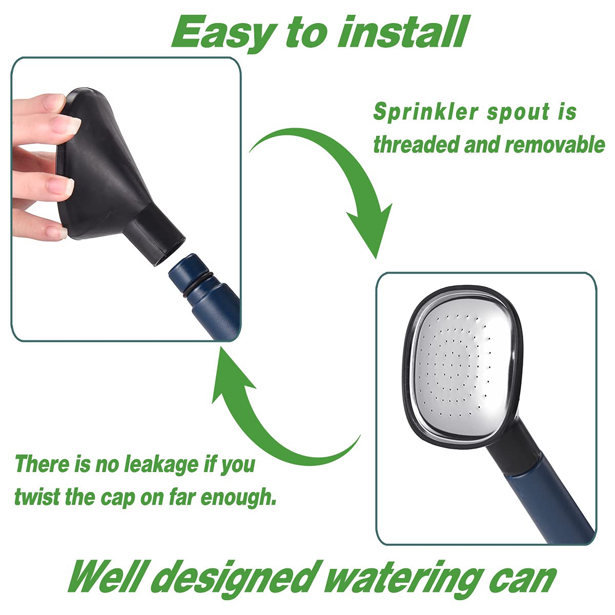 NERUB Watering Can shatterproof plastic blue ensures durable, light-weight use.