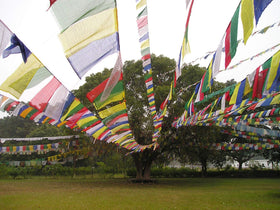 Nervana handmade in Nepal prayer flags illustrating craftsmanship.