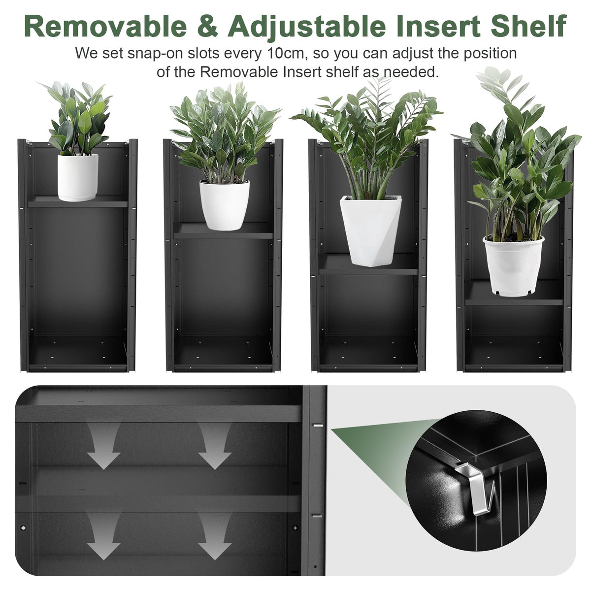 Nessxa tall metal planter box showing all-weather durability for any season.