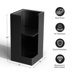 Nessxa tall planter box displaying removable shelf for adjustable plant height.