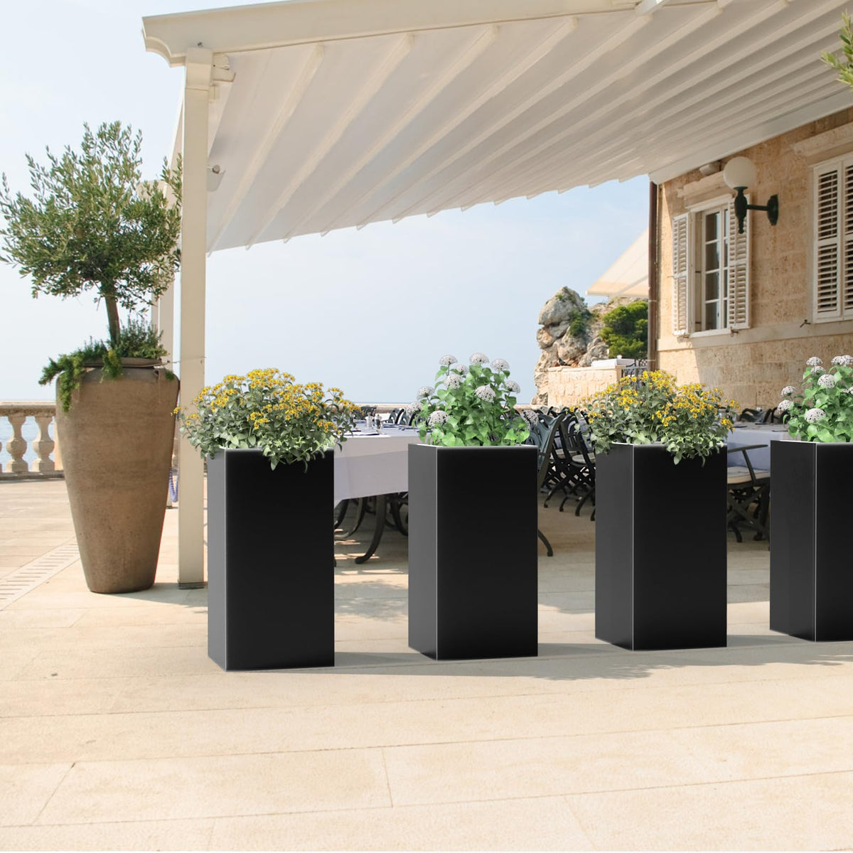 Nessxa two-pack tall planter boxes offering versatile porch or garden placement.