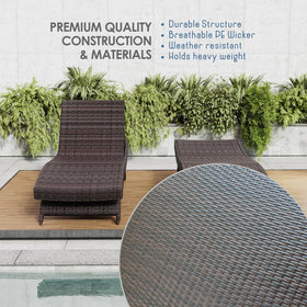 Nestl outdoor chaise lounges complement deck and pool areas with sleek PE wicker.