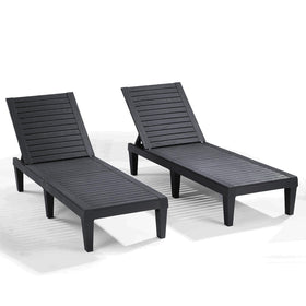 Nestl black chaise lounge for outdoor sun days.
