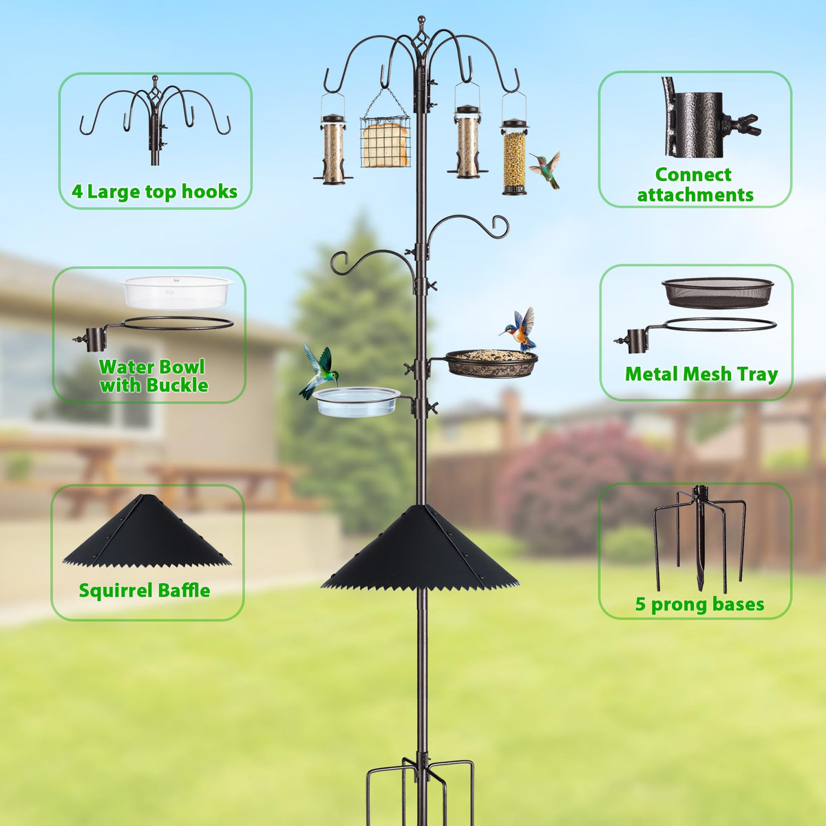 NestShld bird bath mesh tray provides easy bathing and cleaning.