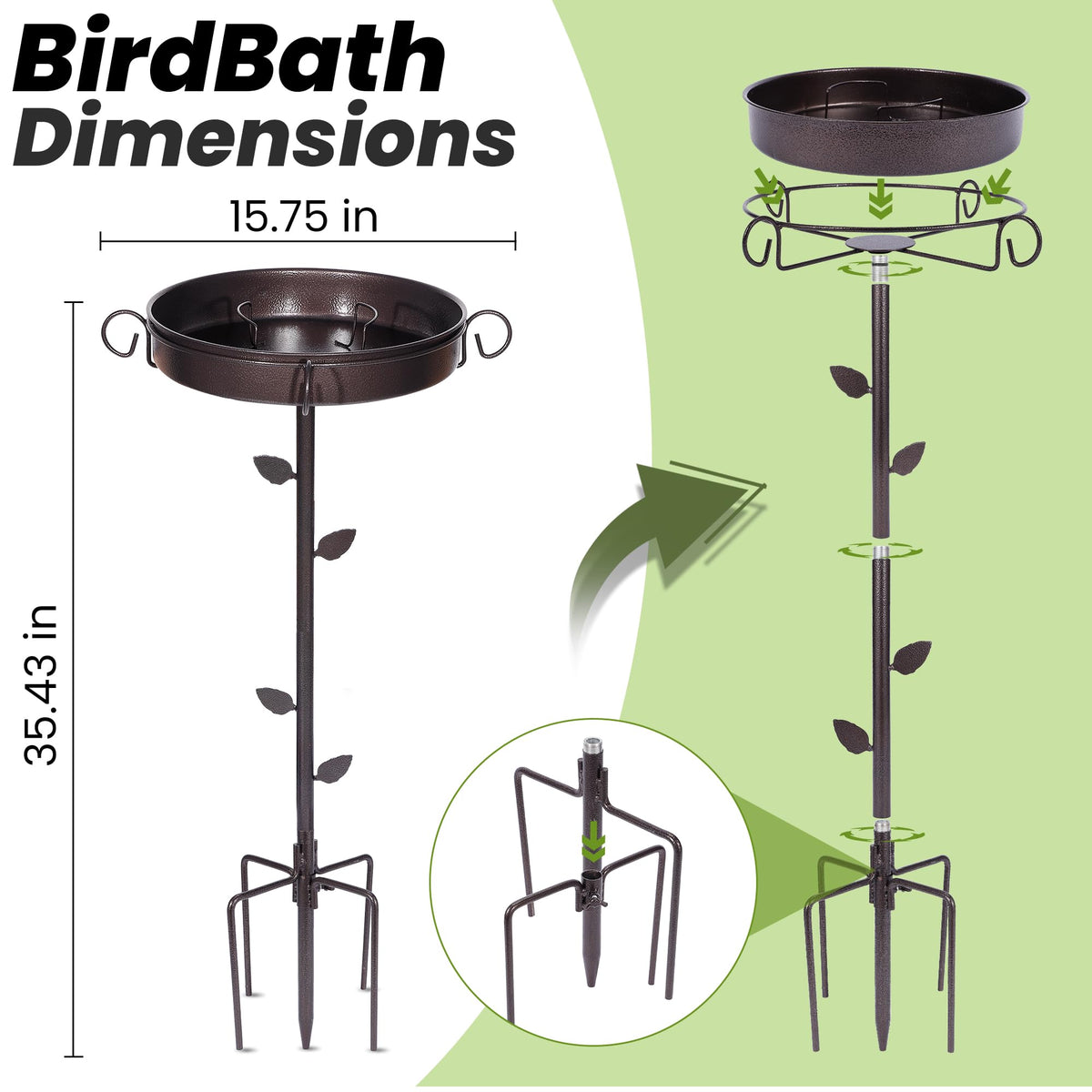 NestShld birdbath removable basin allows quick cleaning and sanitation.