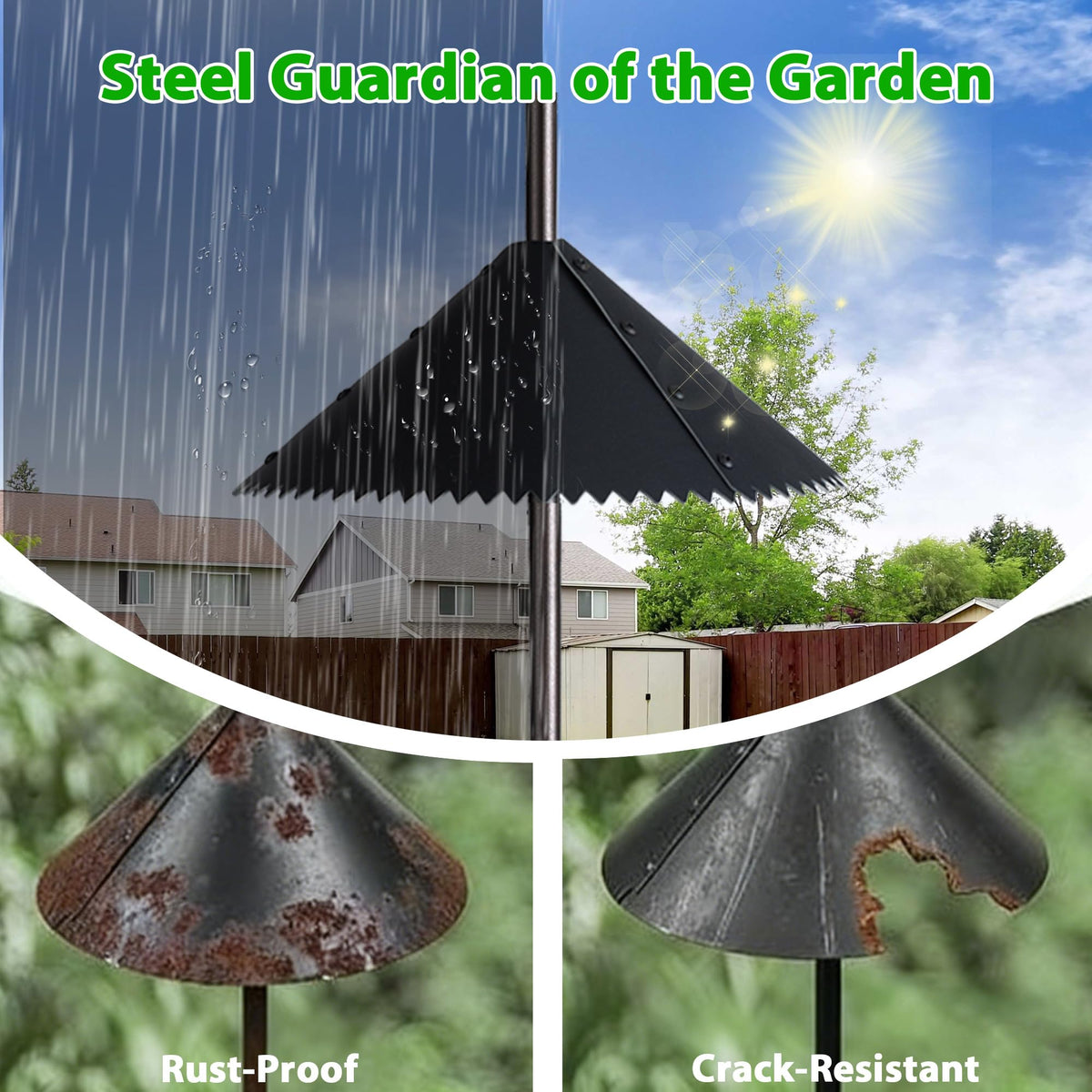 NestShld freestanding five-prong base offers stable outdoor setup.