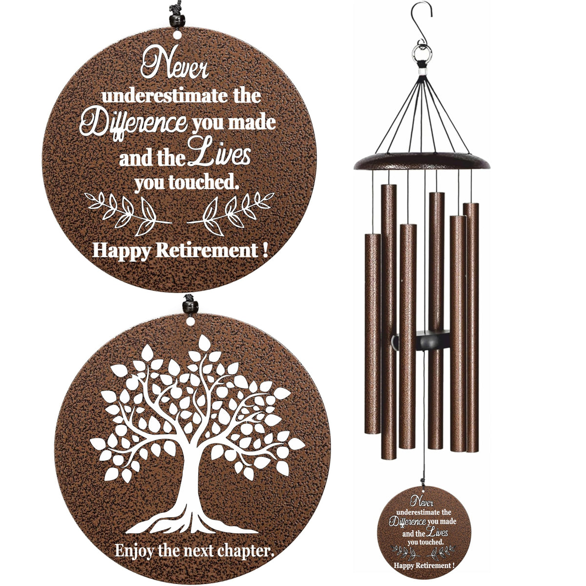 NETAEX retirement wind chimes, 32-inch bronze finish, creates a calming outdoor ambience.
